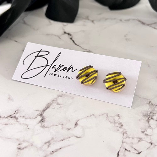 Cute donut stud earrings