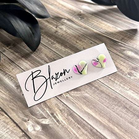Small heart stud earrings
