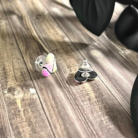 Small heart stud earrings