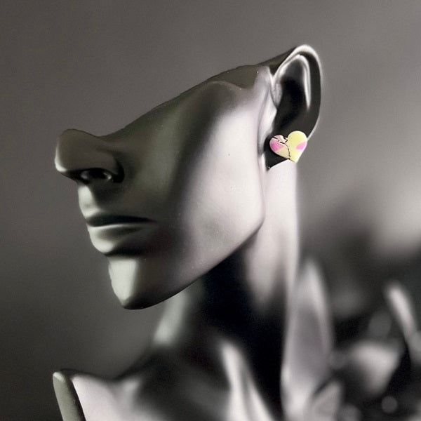 Small heart stud earrings