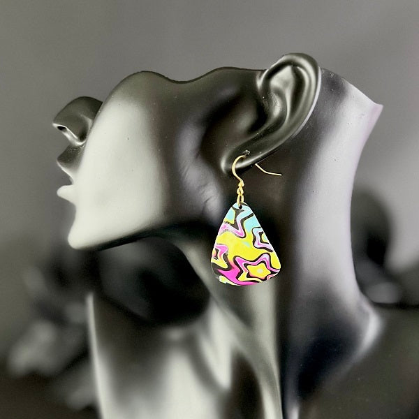 Big dangle earrings bright stars