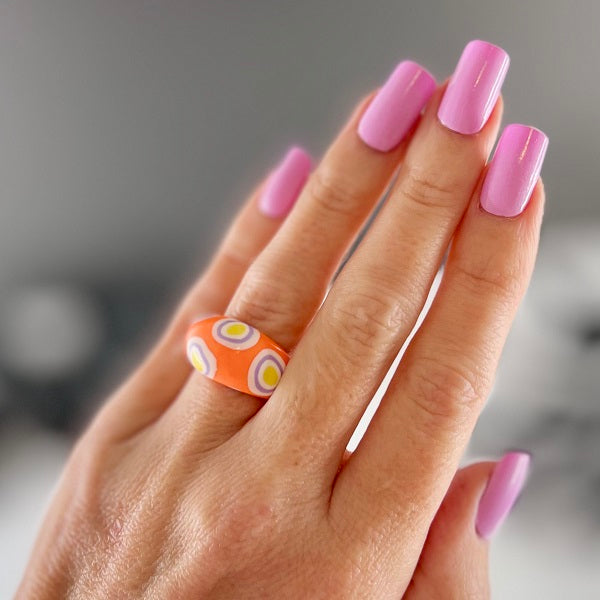 Chunky ring neon orange spots