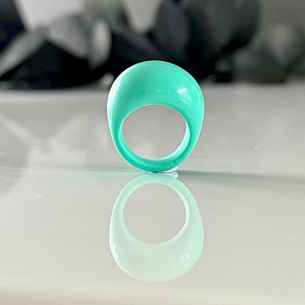 Chunky ring turquoise green