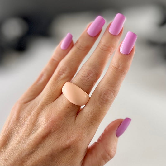 Chunky ring pastel peach orange