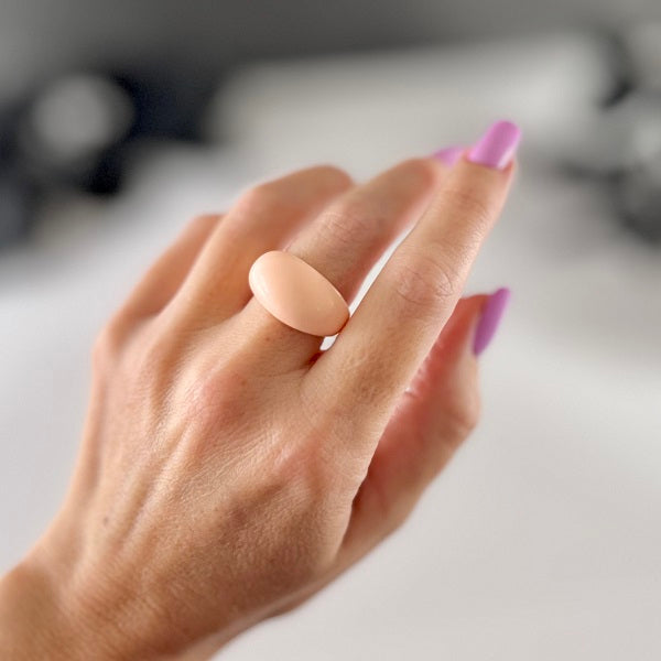 Chunky ring pastel peach orange