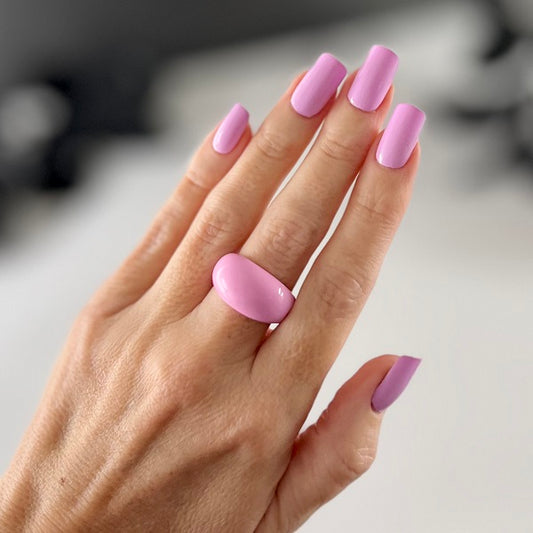 Chunky ring pastel pink