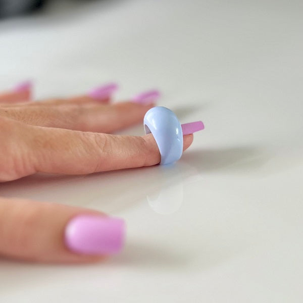 Chunky ring pastel blue