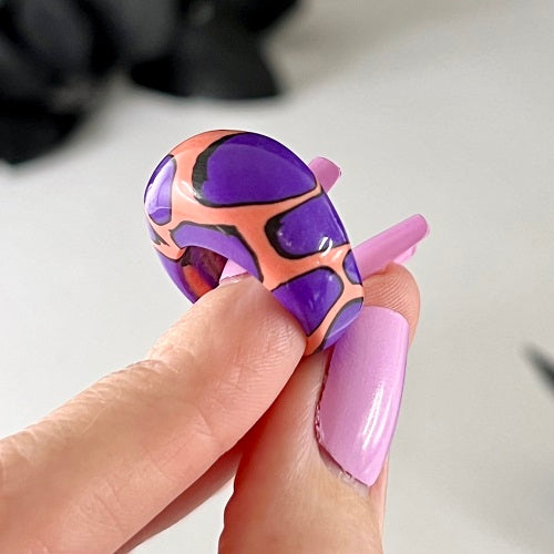 Chunky ring Orange purple