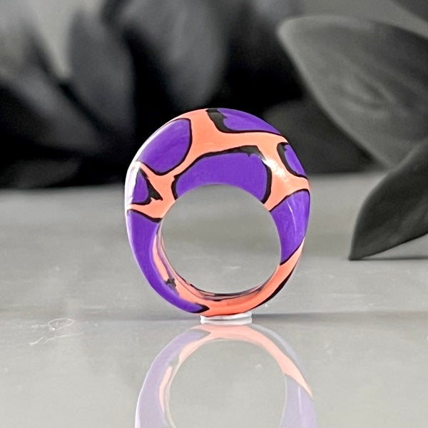 Chunky ring Orange purple