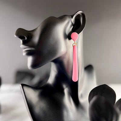 pink Long drop dangle earrings