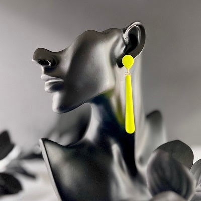 Neon yellow Long drop dangle earrings