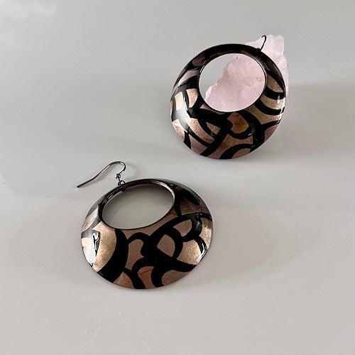 Large hoop earrings pewter
