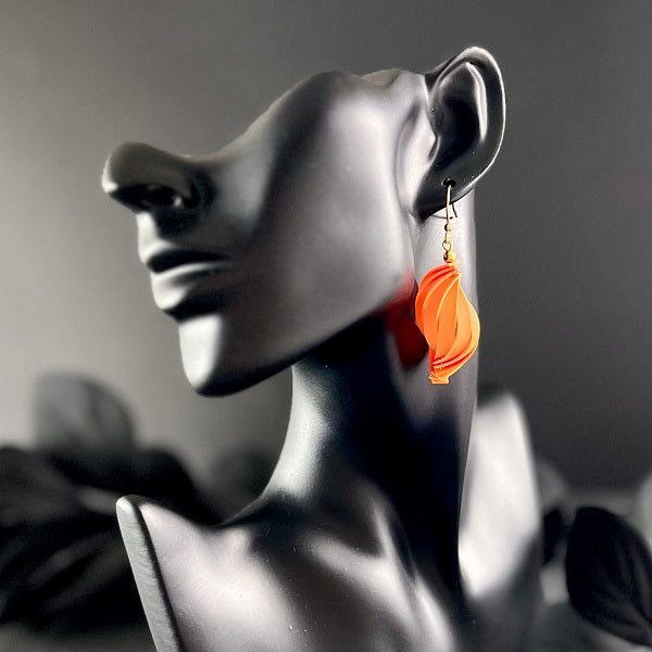 Orange lantern earrings