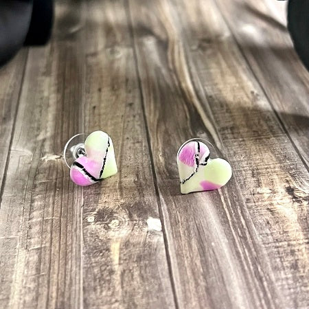 Small heart stud earrings