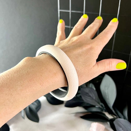 White chunky stackable bangle