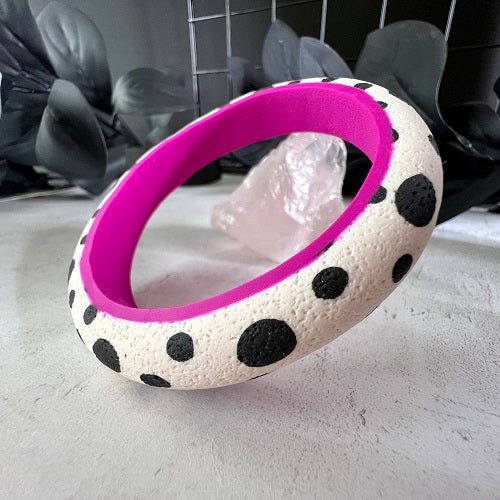 White spotty chunky bangle