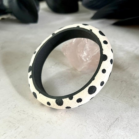 White spotty chunky bangle