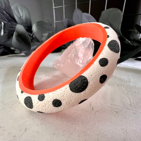 White spotty chunky bangle