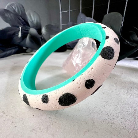 White spotty chunky bangle