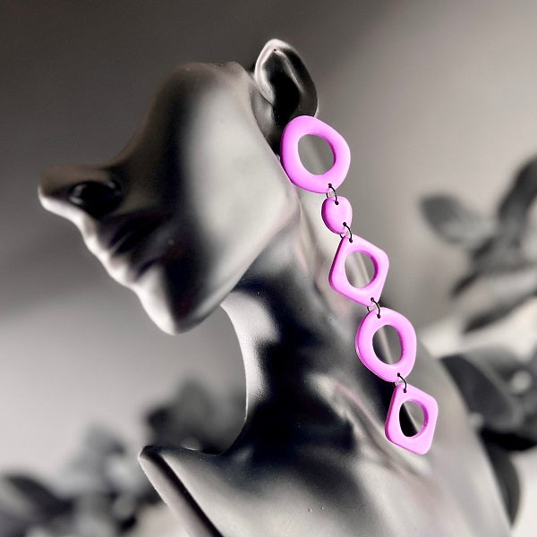 chain dangle earrings lavender purple