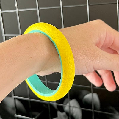 chunky stackable bangle yellow blue