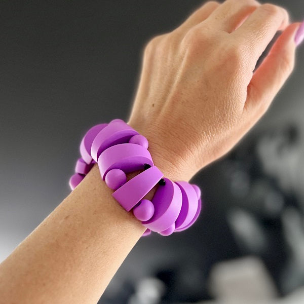 chunky stretch bracelet purple