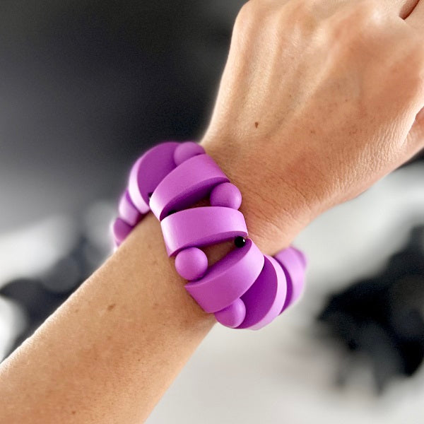 chunky stretch bracelet purple