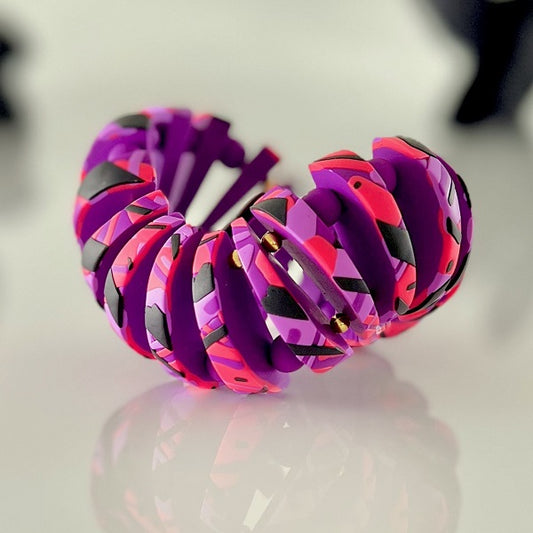 chunky stretch bracelet purple orange
