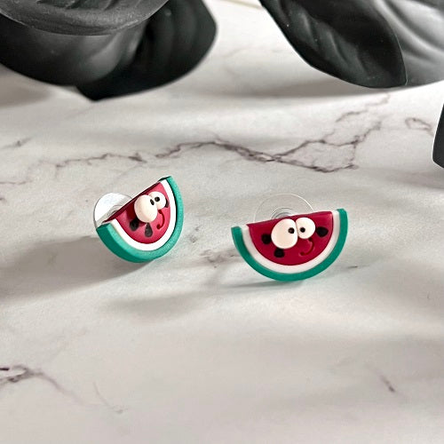 cute watermelon stud earrings