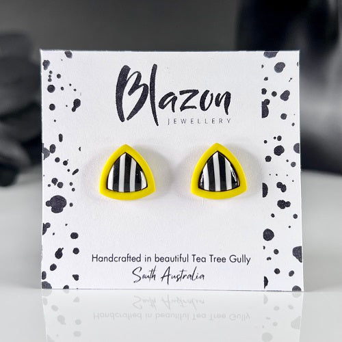 cute stud earrings black and white stripe
