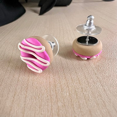 iced donut stud earrings