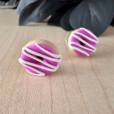 iced donut stud earrings