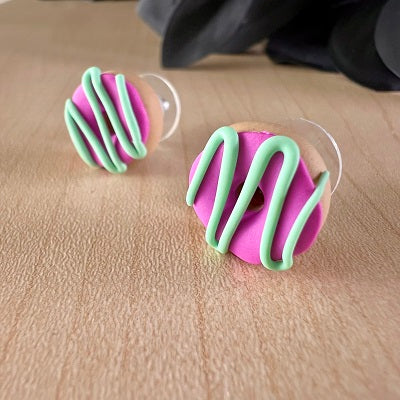 iced donut stud earrings