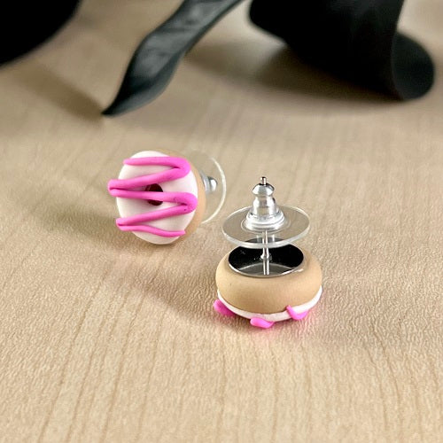 iced donut stud earrings