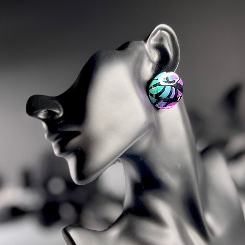large stud earrings chameleon purple