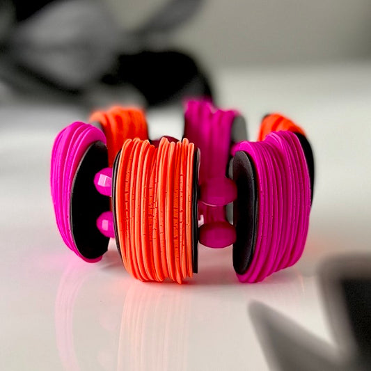 Chunky stretch bracelet pink orange