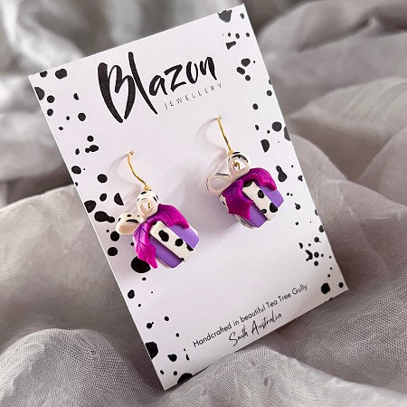 Bright colour present novelty dangle earrings 