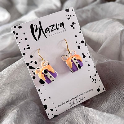 Bright colour present novelty dangle earrings 