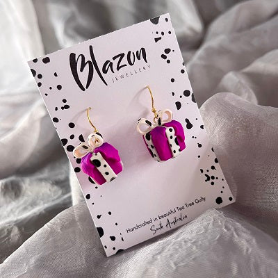 Bright colour present novelty dangle earrings 