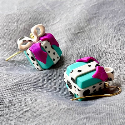 Bright colour present novelty dangle earrings 