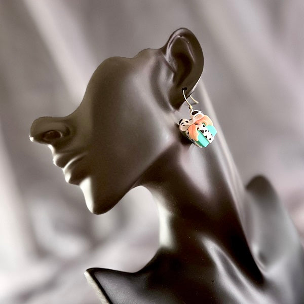 Bright colour present novelty dangle earrings 