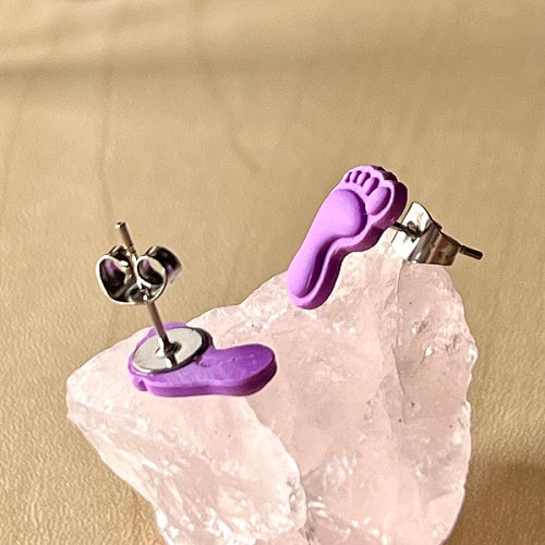 stud earrings footprints Lavender