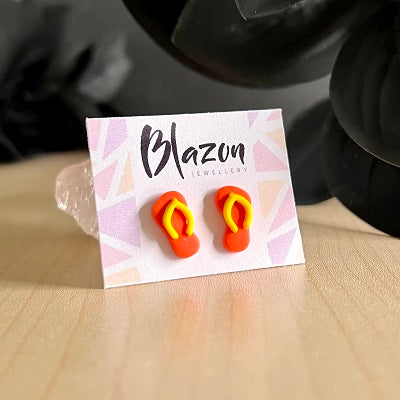 stud earrings thongs orange