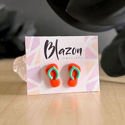 stud earrings thongs orange