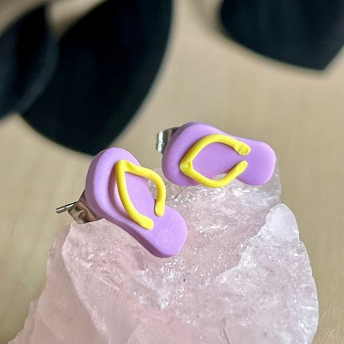 stud earrings thongs lavender purple