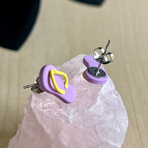 stud earrings thongs lavender purple