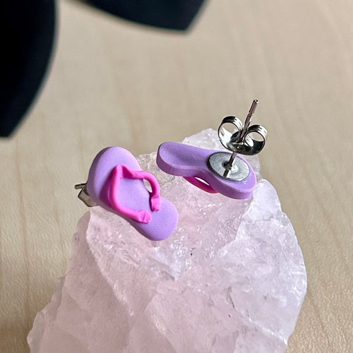 stud earrings thongs lavender purple