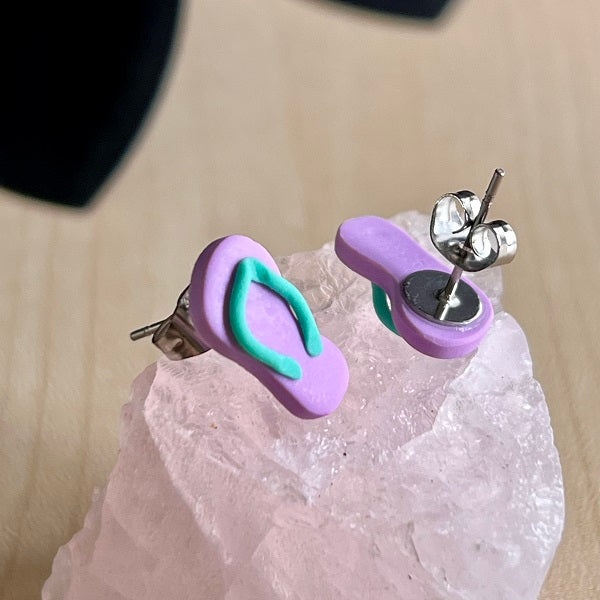 stud earrings thongs lavender purple