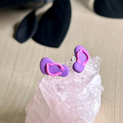 stud earrings thongs purple