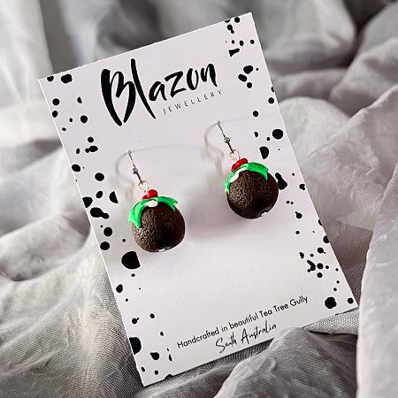 xmas puddings dangle earrings